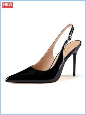 Women's Slingback Stiletto Heels Pointed Toe Patent Pumps
